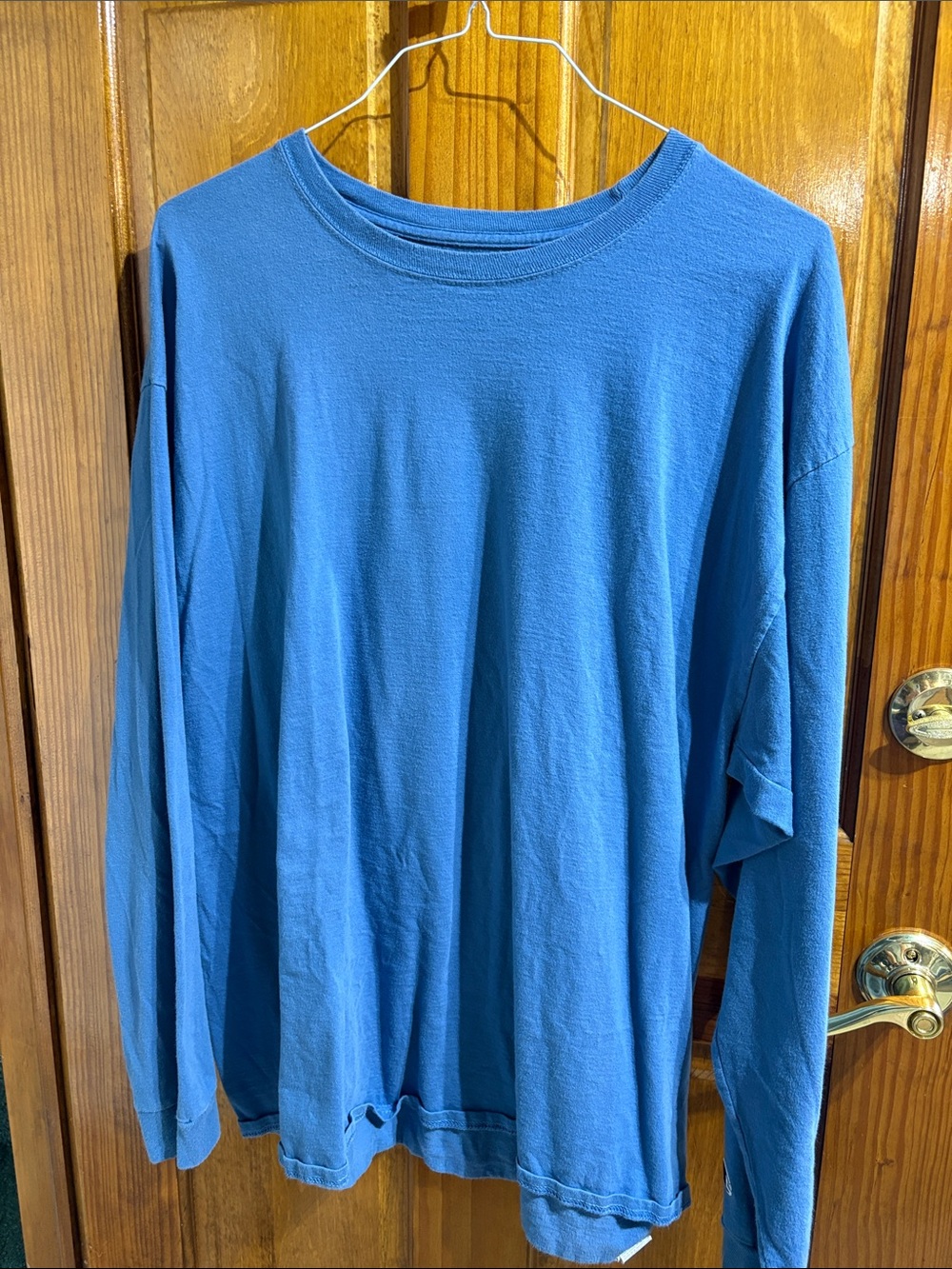 Champion Men's Long Sleeve Crew Tee in Blue